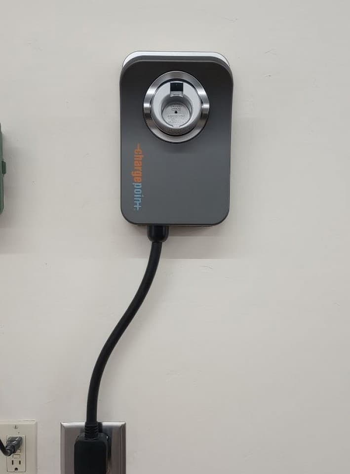 EV charger installation photographed by Northstar Electric
