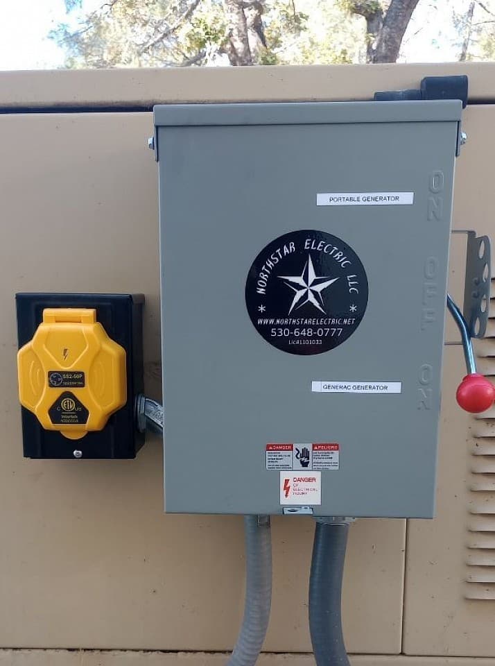 Backup generator installation photographed by Northstar Electric
