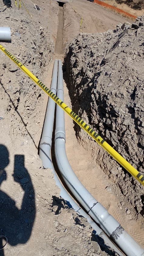 Underground conduit work photographed by Northstar Electric