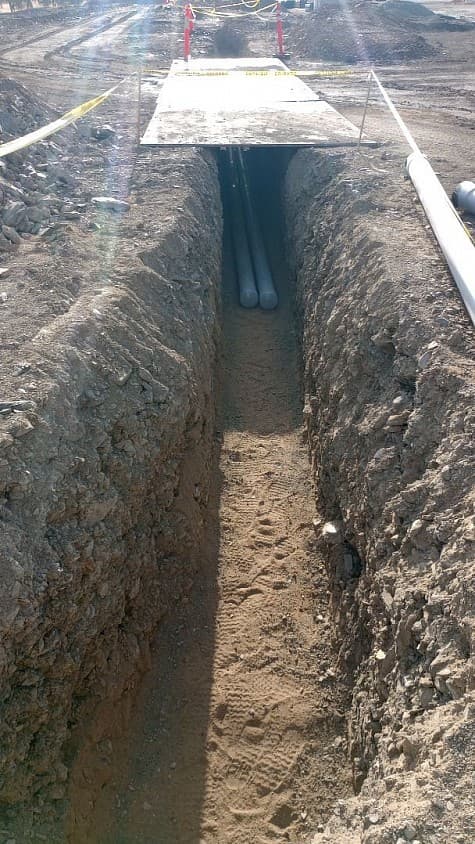 Underground conduit work photographed by Northstar Electric
